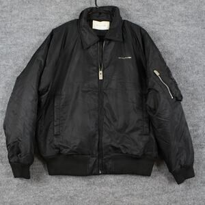 1017 ALYX 9SM Jacket Men Medium Black Nylon Bomber Quilted Zip Streetwear Luxury